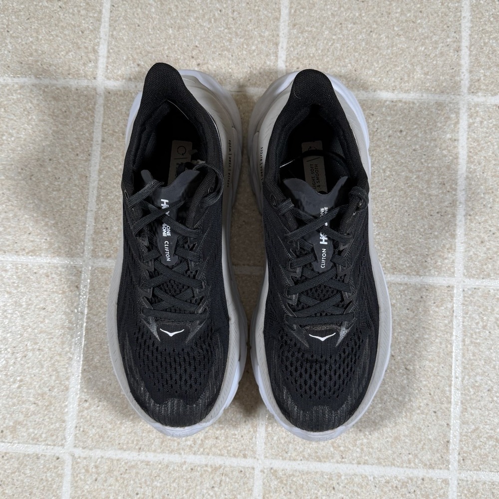 Hoka One One Clifton Edge Black White Women's Sz 6.5 Running Shoes 1110511-BWHT - Picture 3 of 8